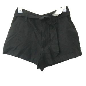 Abercrombie A&F black linen waist tie shorts Small